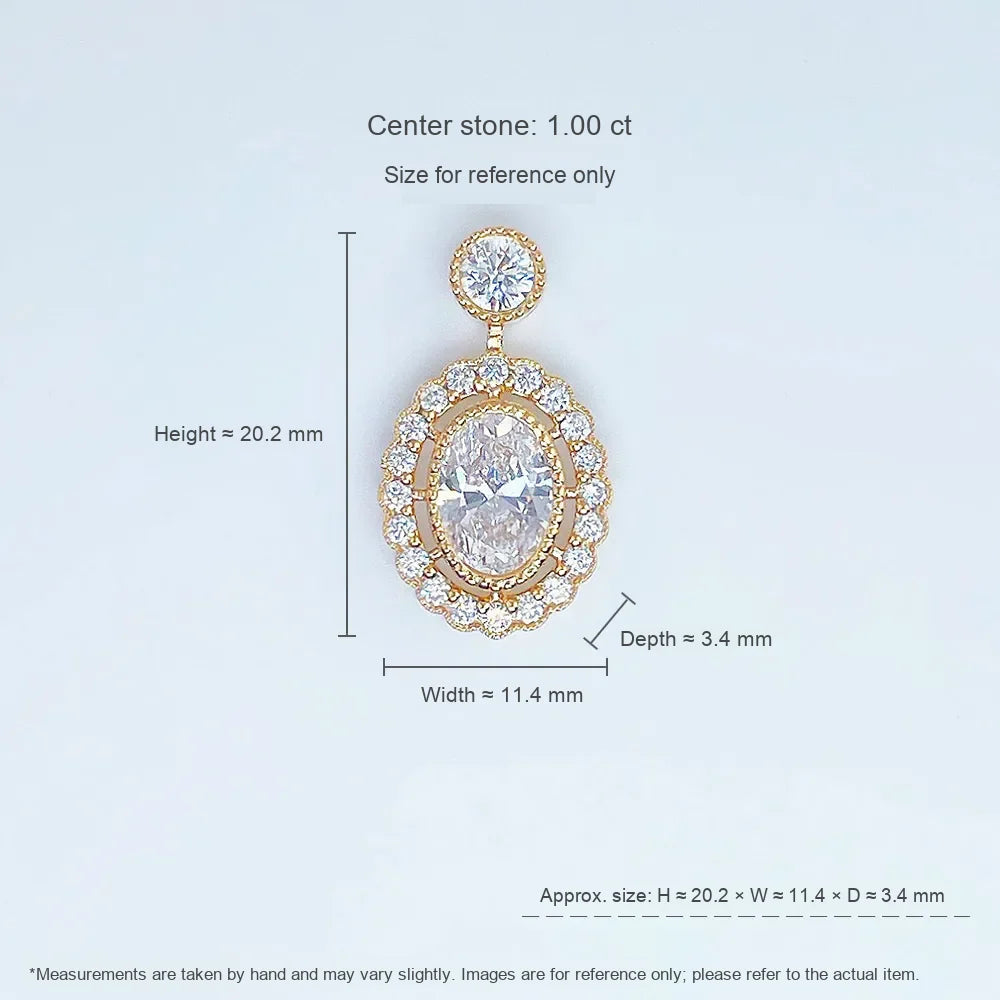 1.11 ct Celestial Oval-Cut Lab-Grown Diamond Pendant in 18K Yellow Gold