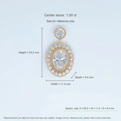 1.11 ct Celestial Oval-Cut Lab-Grown Diamond Pendant in 18K Yellow Gold
