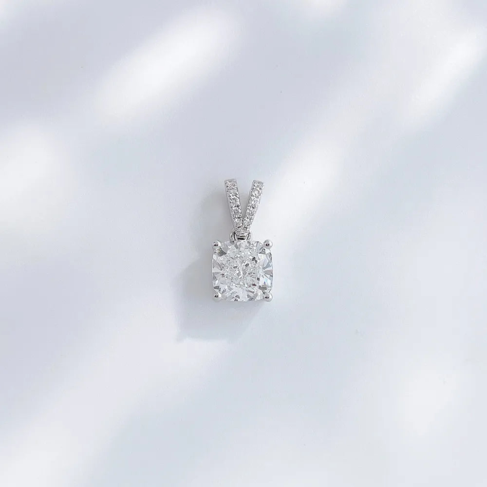 1.04 ct Princess-Cut Lab-Grown Diamond Pendant in 18K White Gold