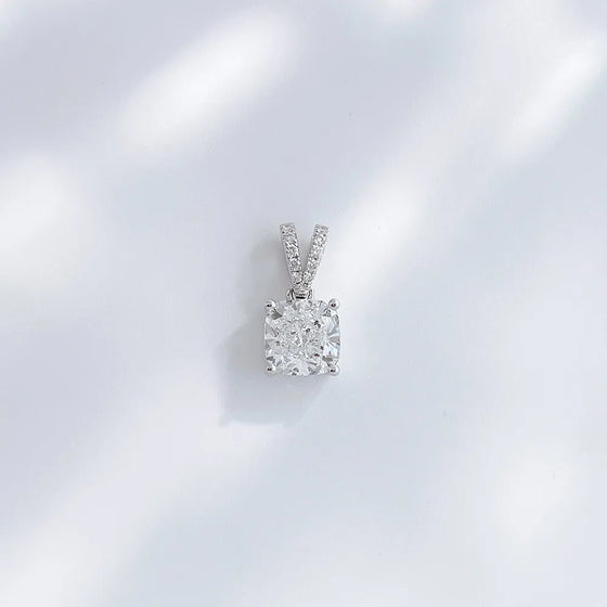 1.04 ct Princess-Cut Lab-Grown Diamond Pendant in 18K White Gold