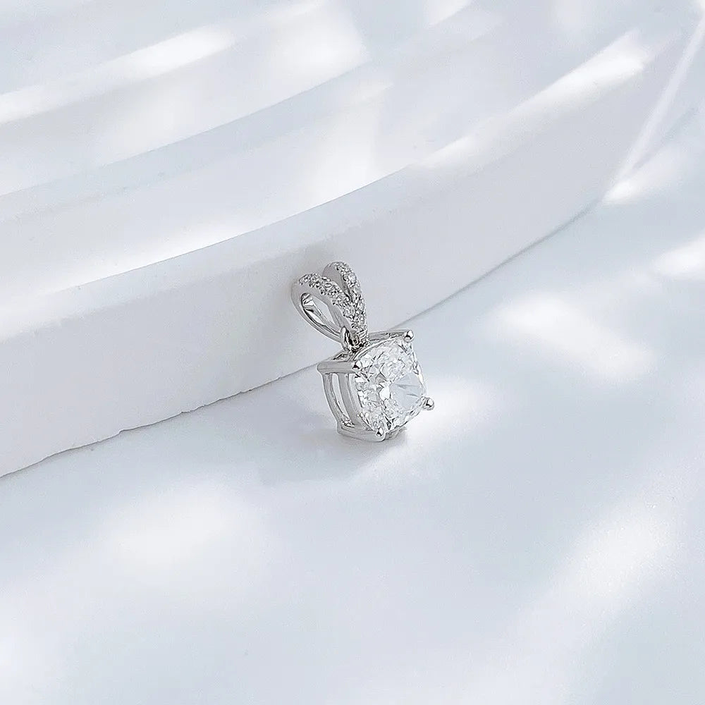 1.04 ct Princess-Cut Lab-Grown Diamond Pendant in 18K White Gold