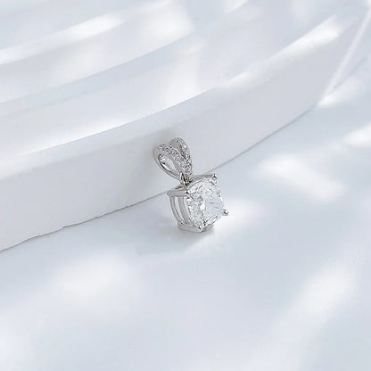 1.04 ct Princess-Cut Lab-Grown Diamond Pendant in 18K White Gold