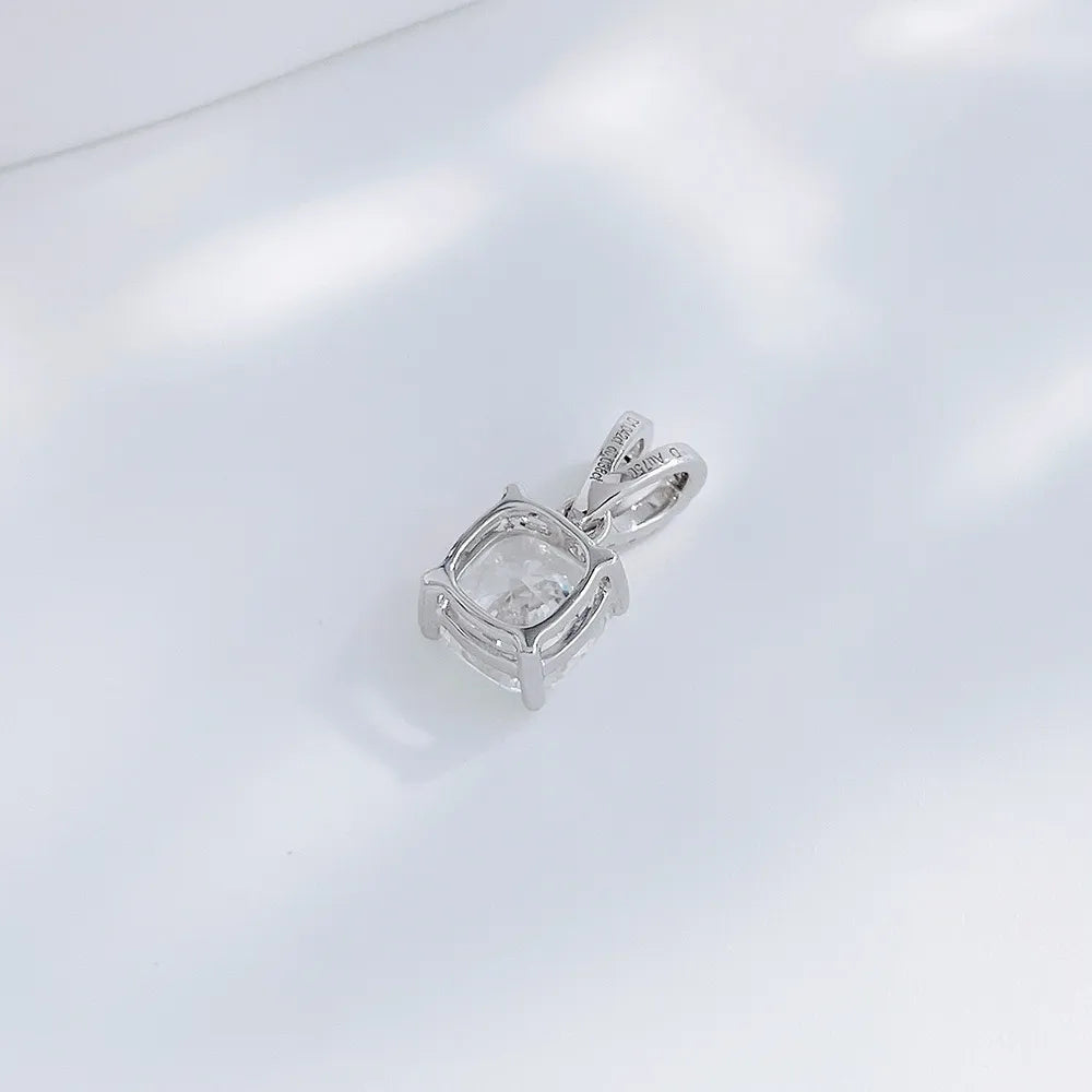 1.04 ct Princess-Cut Lab-Grown Diamond Pendant in 18K White Gold