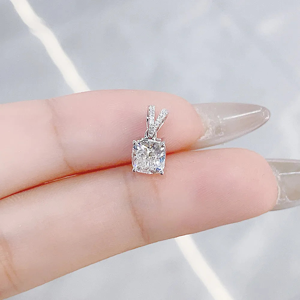 1.04 ct Princess-Cut Lab-Grown Diamond Pendant in 18K White Gold
