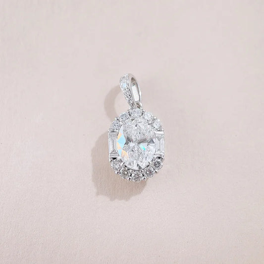 1.08 ct Celestial Oval-Cut Lab-Grown Diamond Pendant in 18K White Gold