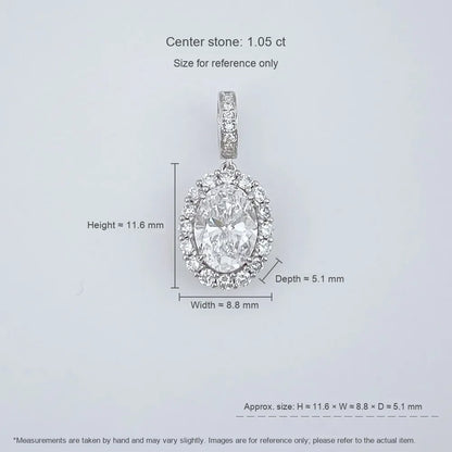 1.06 ct Celestial Oval-Cut Lab-Grown Diamond Pendant in 18K White Gold – APYP0025-W