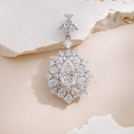 2.47 ct Crown Oval-Cut Lab-Grown Diamond Pendant in PT950 Platinum