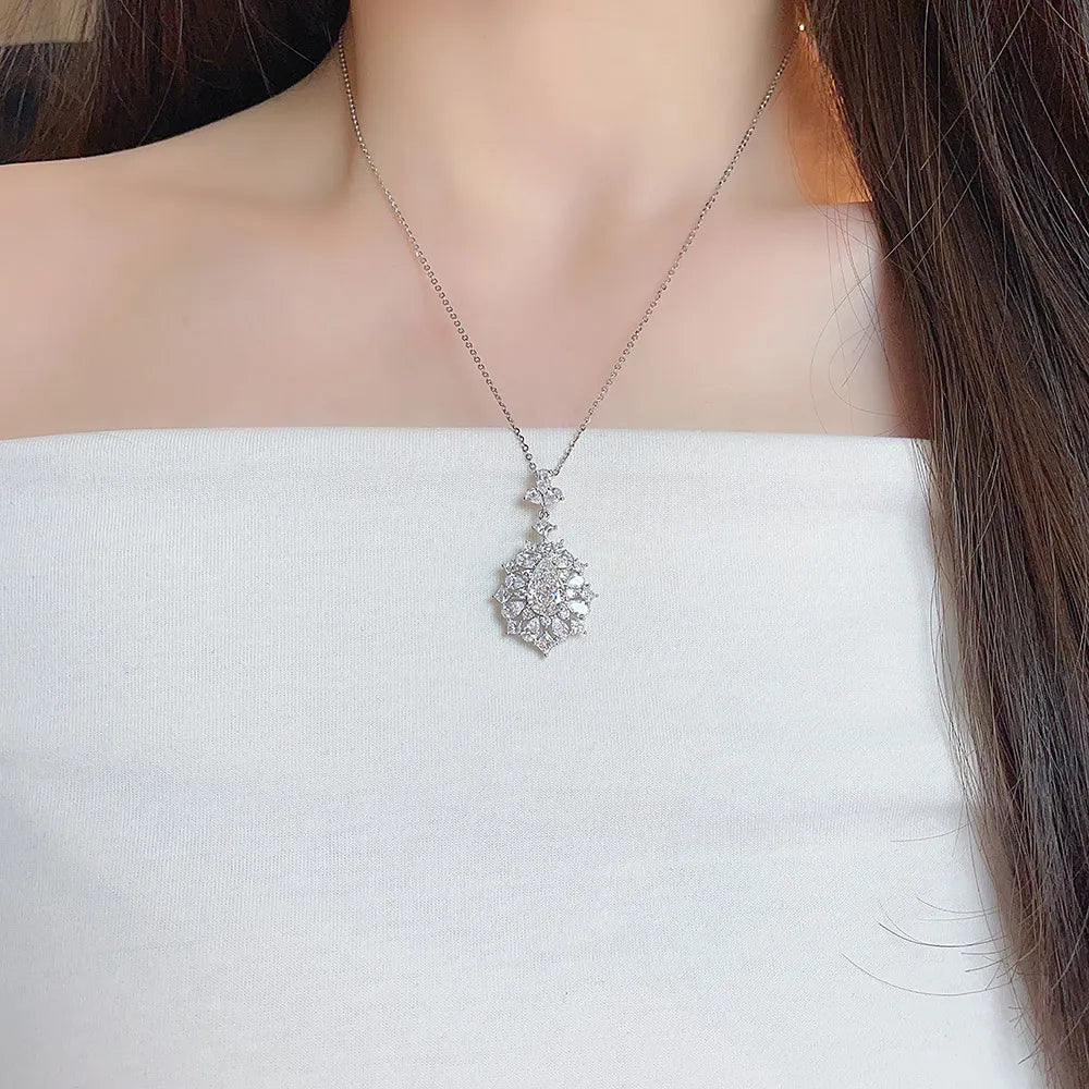 2.47 ct Crown Oval-Cut Lab-Grown Diamond Pendant in PT950 Platinum