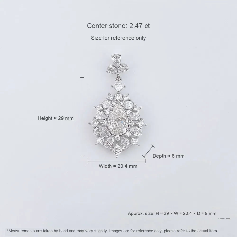 2.47 ct Crown Oval-Cut Lab-Grown Diamond Pendant in PT950 Platinum