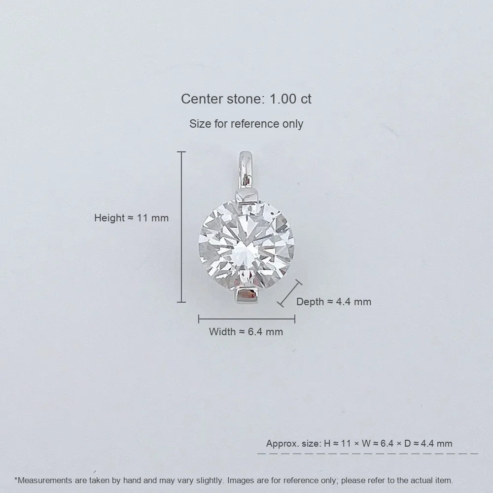 1.01 ct Oval-Cut Lab-Grown Diamond Pendant in PT950 Platinum