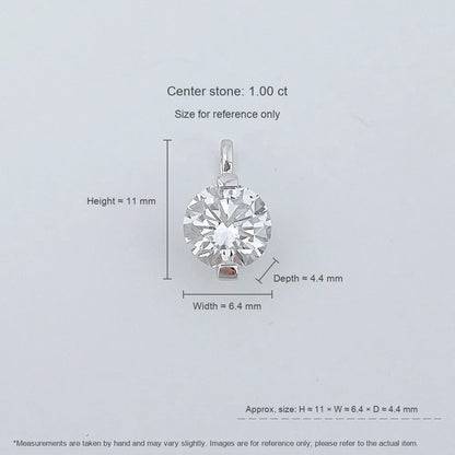 1.01 ct Oval-Cut Lab-Grown Diamond Pendant in PT950 Platinum