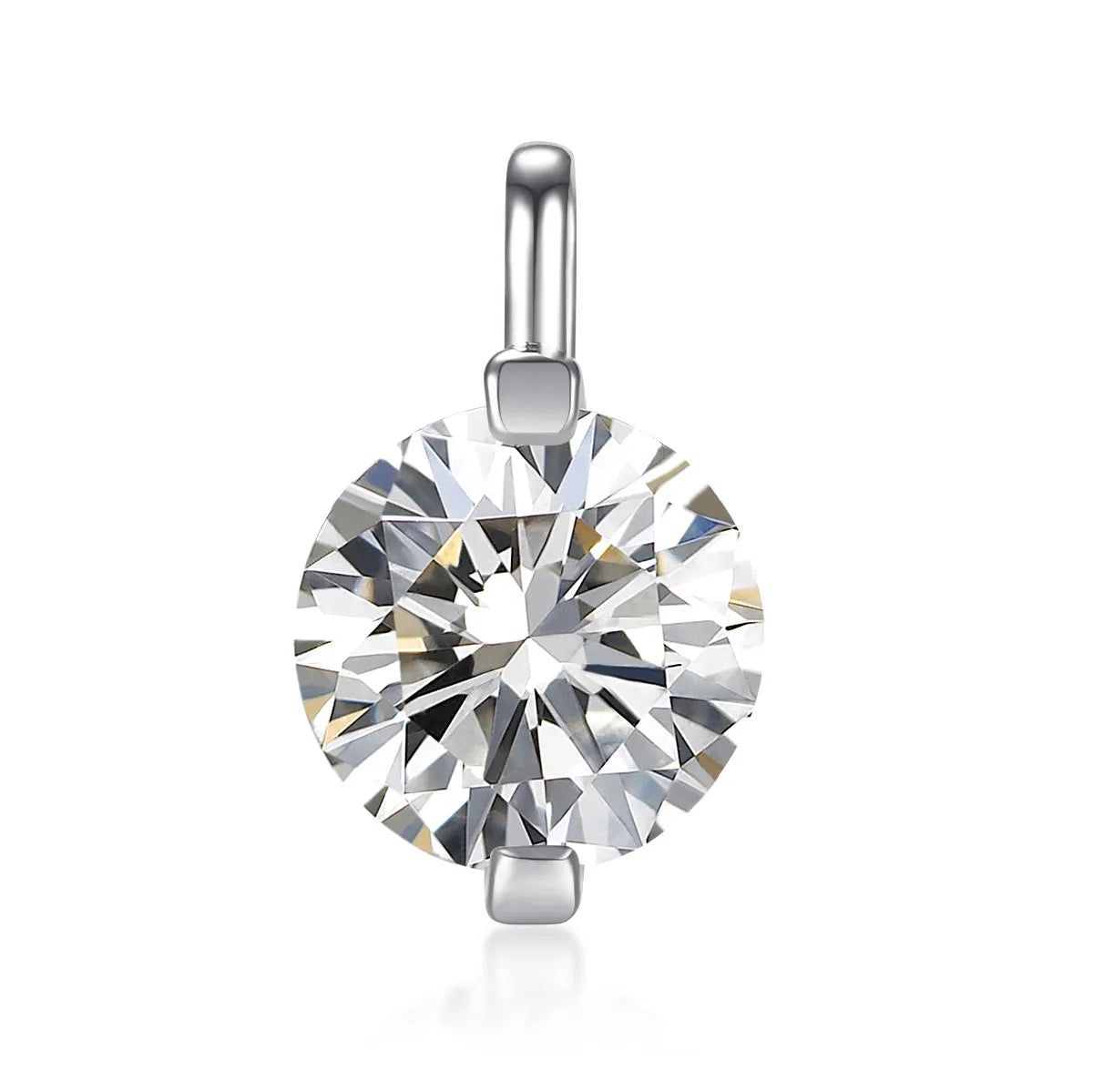 2.03 ct Round-Cut Lab-Grown Diamond Pendant in 18K White Gold