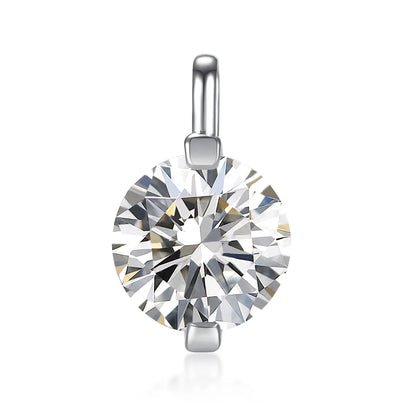 2.03 ct Round-Cut Lab-Grown Diamond Pendant in 18K White Gold