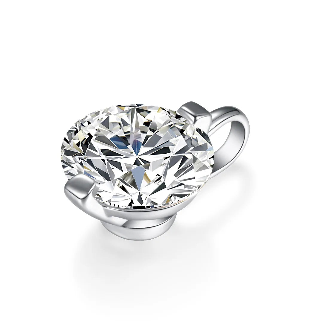 2.03 ct Round-Cut Lab-Grown Diamond Pendant in 18K White Gold