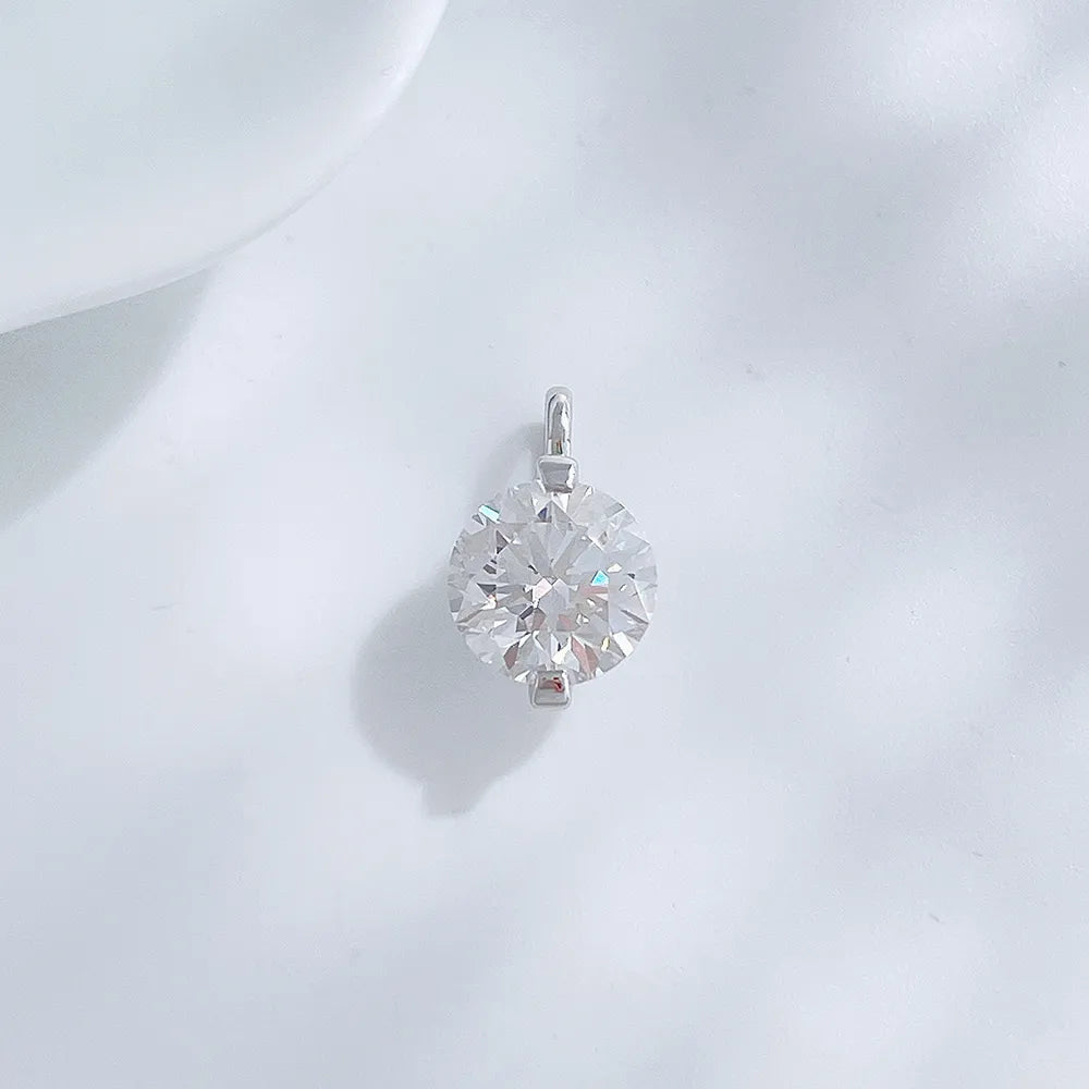 2.03 ct Round-Cut Lab-Grown Diamond Pendant in 18K White Gold