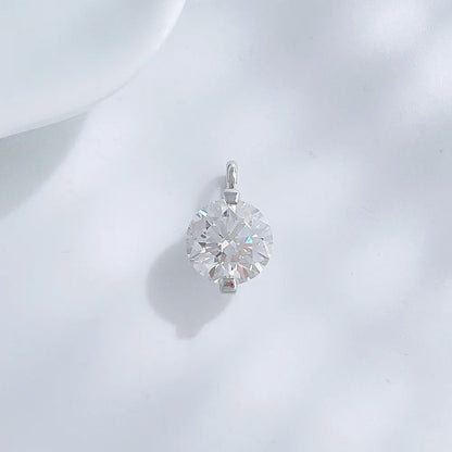 2.03 ct Round-Cut Lab-Grown Diamond Pendant in 18K White Gold