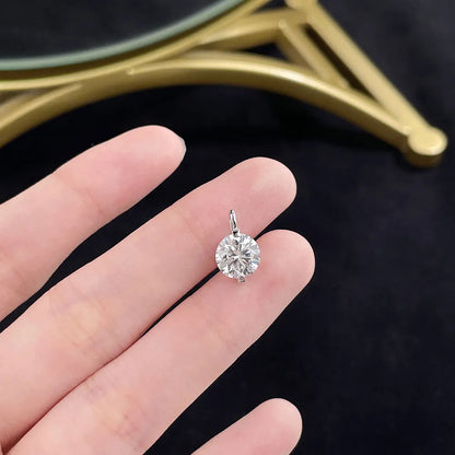 2.03 ct Round-Cut Lab-Grown Diamond Pendant in 18K White Gold