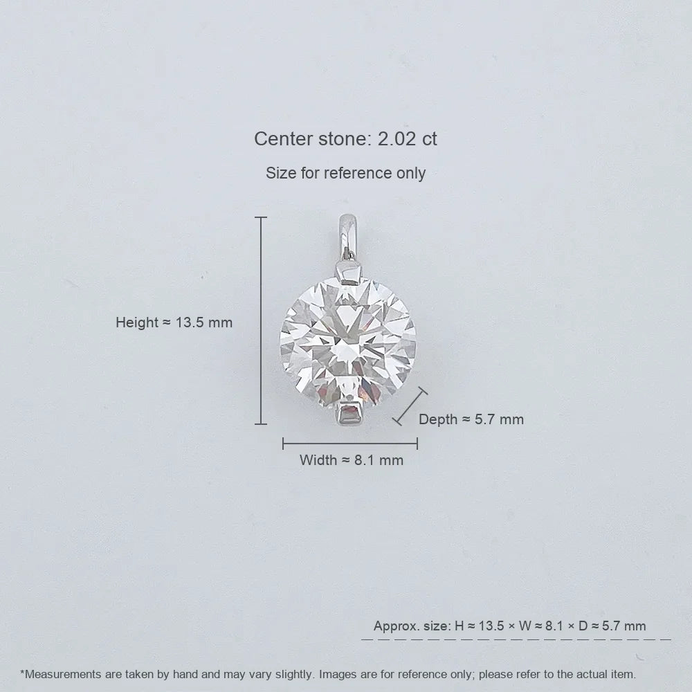 2.03 ct Round-Cut Lab-Grown Diamond Pendant in 18K White Gold
