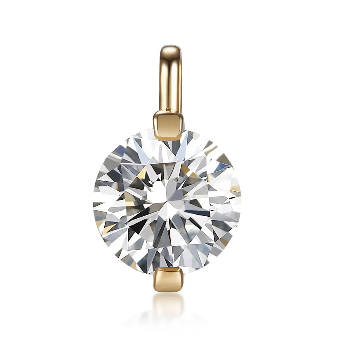 2.02 ct Round-Cut Lab-Grown Diamond Pendant in 18K Yellow Gold