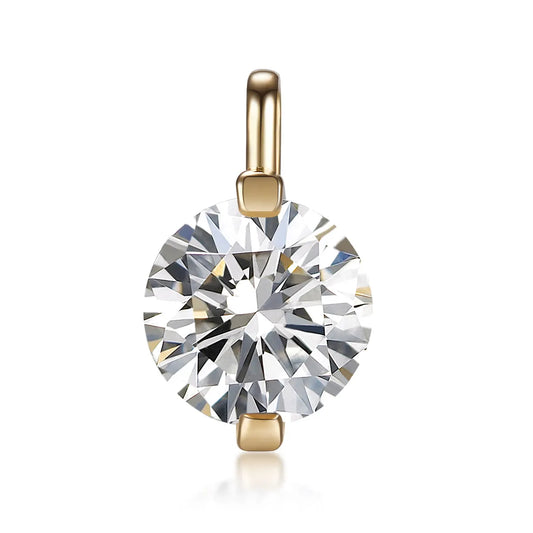 2.02 ct Round-Cut Lab-Grown Diamond Pendant in 18K Yellow Gold