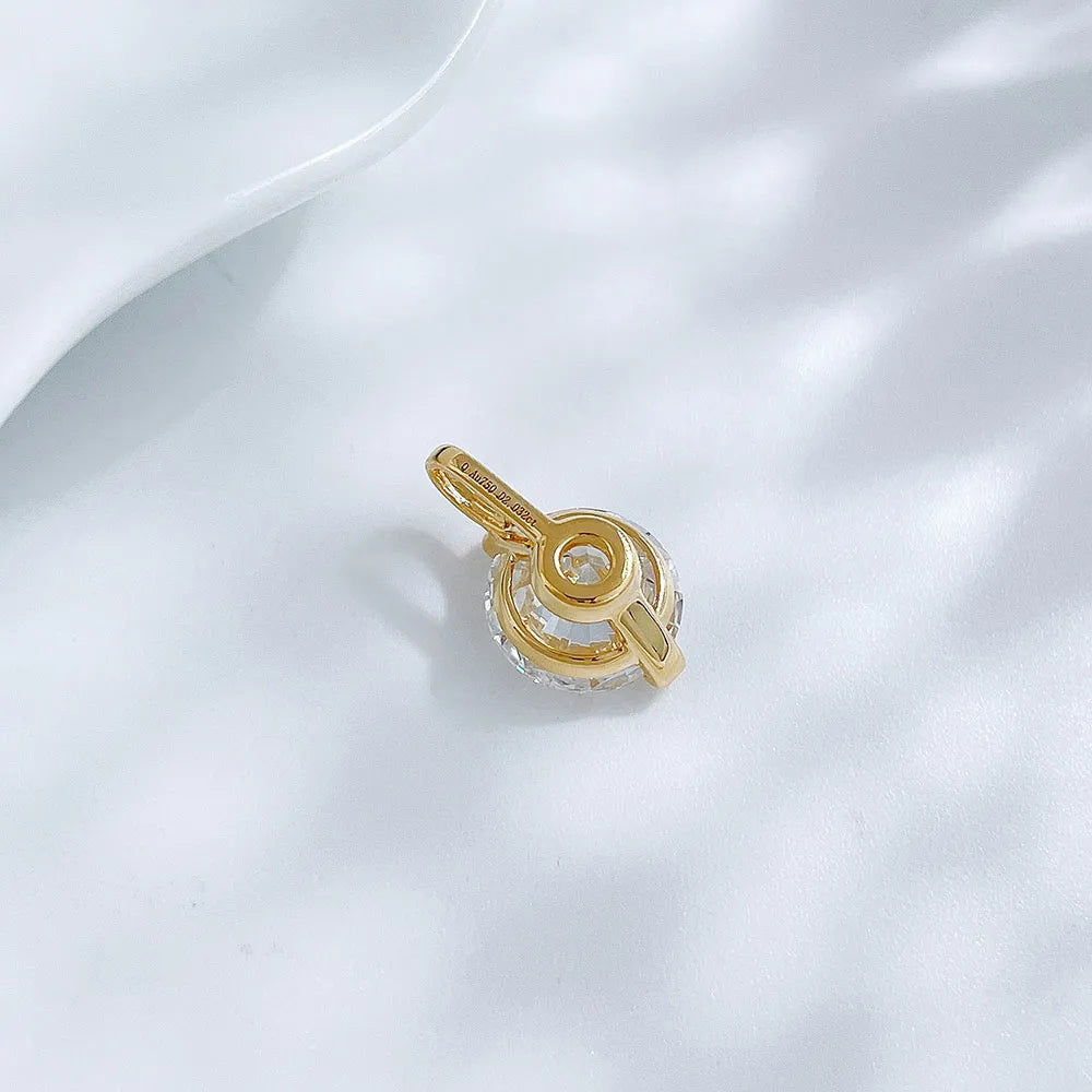 2.02 ct Round-Cut Lab-Grown Diamond Pendant in 18K Yellow Gold