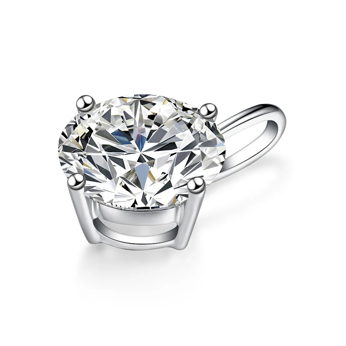 2.06 ct Round-Cut Lab-Grown Diamond Pendant in 18K White Gold