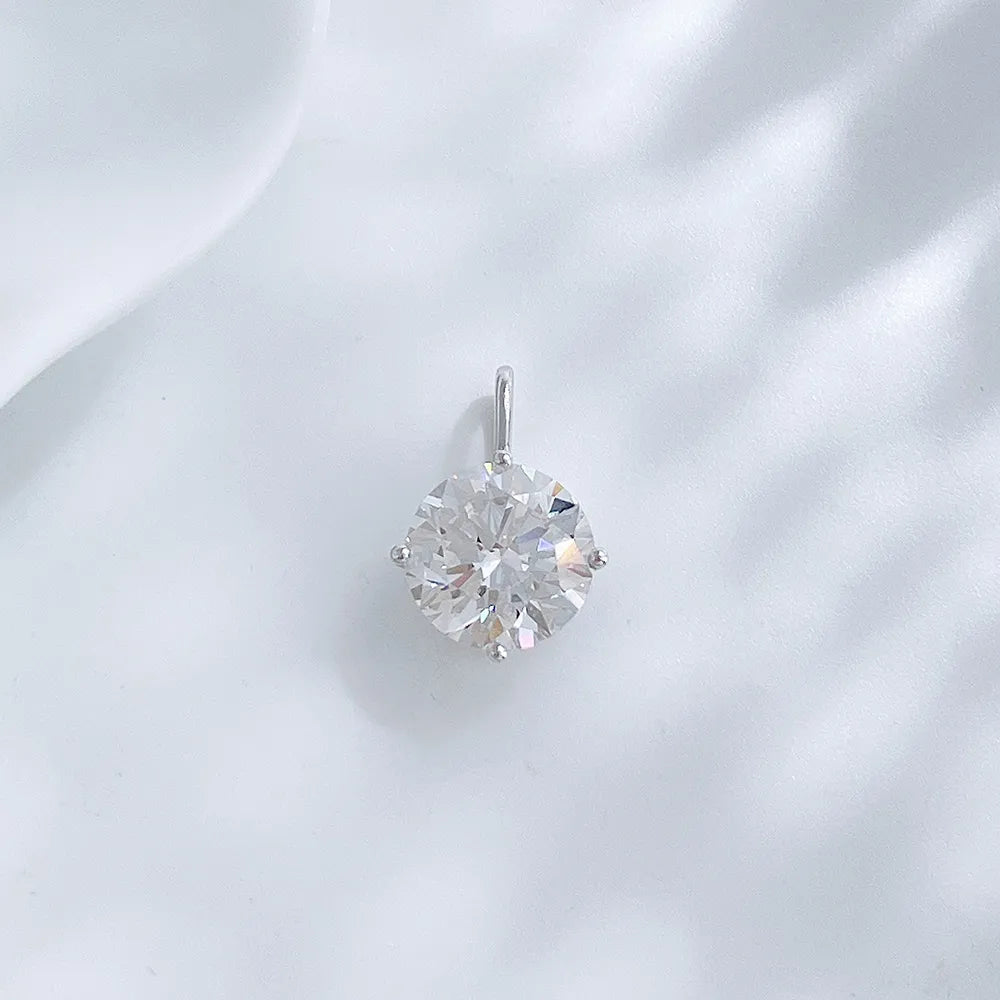 2.06 ct Round-Cut Lab-Grown Diamond Pendant in 18K White Gold