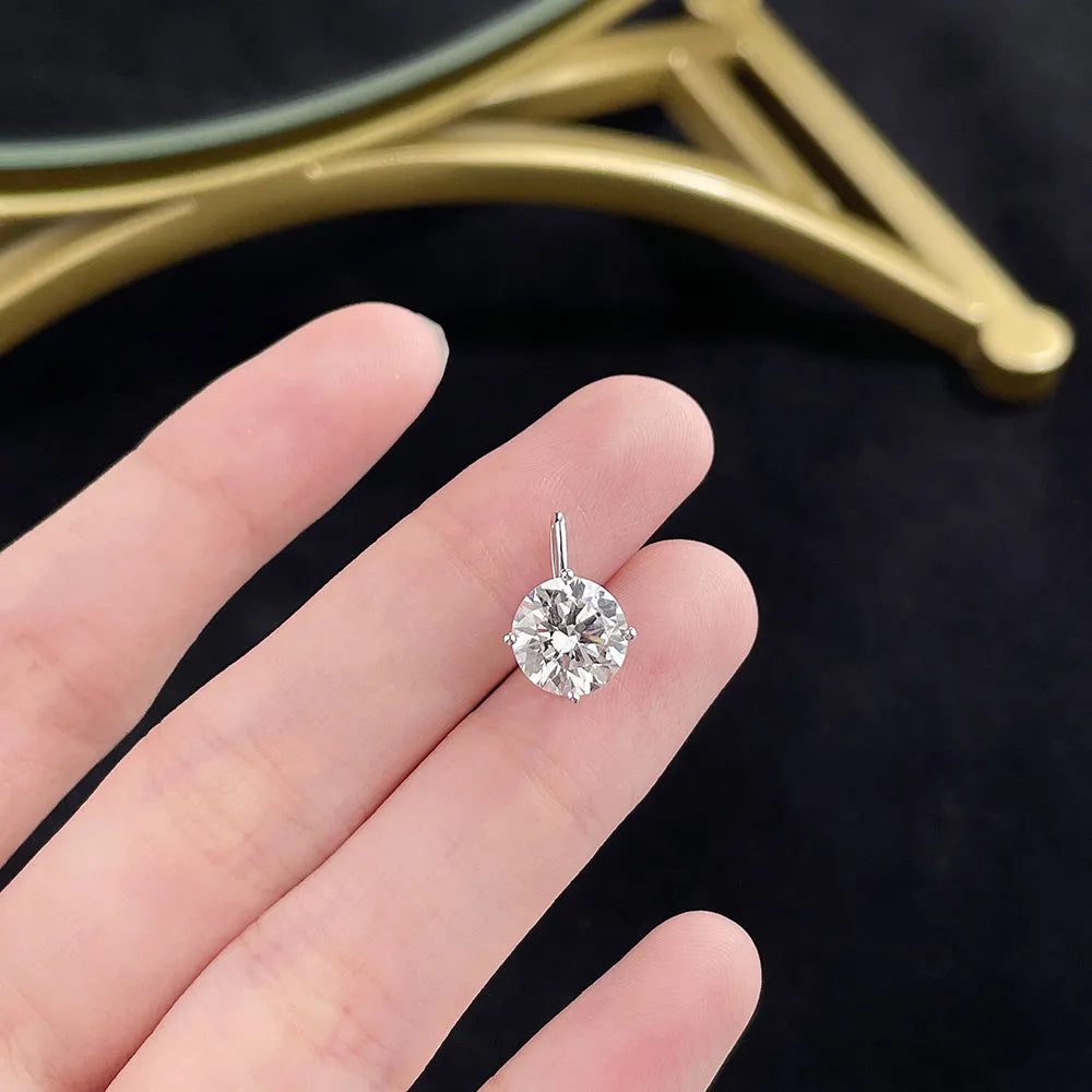 2.06 ct Round-Cut Lab-Grown Diamond Pendant in 18K White Gold