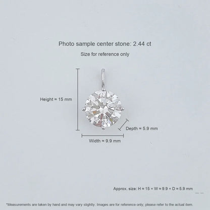 2.06 ct Round-Cut Lab-Grown Diamond Pendant in 18K White Gold