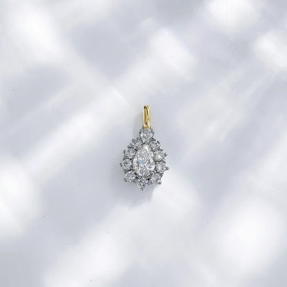0.36 ct Floral Cluster Mixed-Cut Lab-Grown Diamond Pendant in 18K Two-Tone Gold