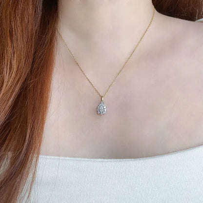 0.36 ct Floral Cluster Mixed-Cut Lab-Grown Diamond Pendant in 18K Two-Tone Gold