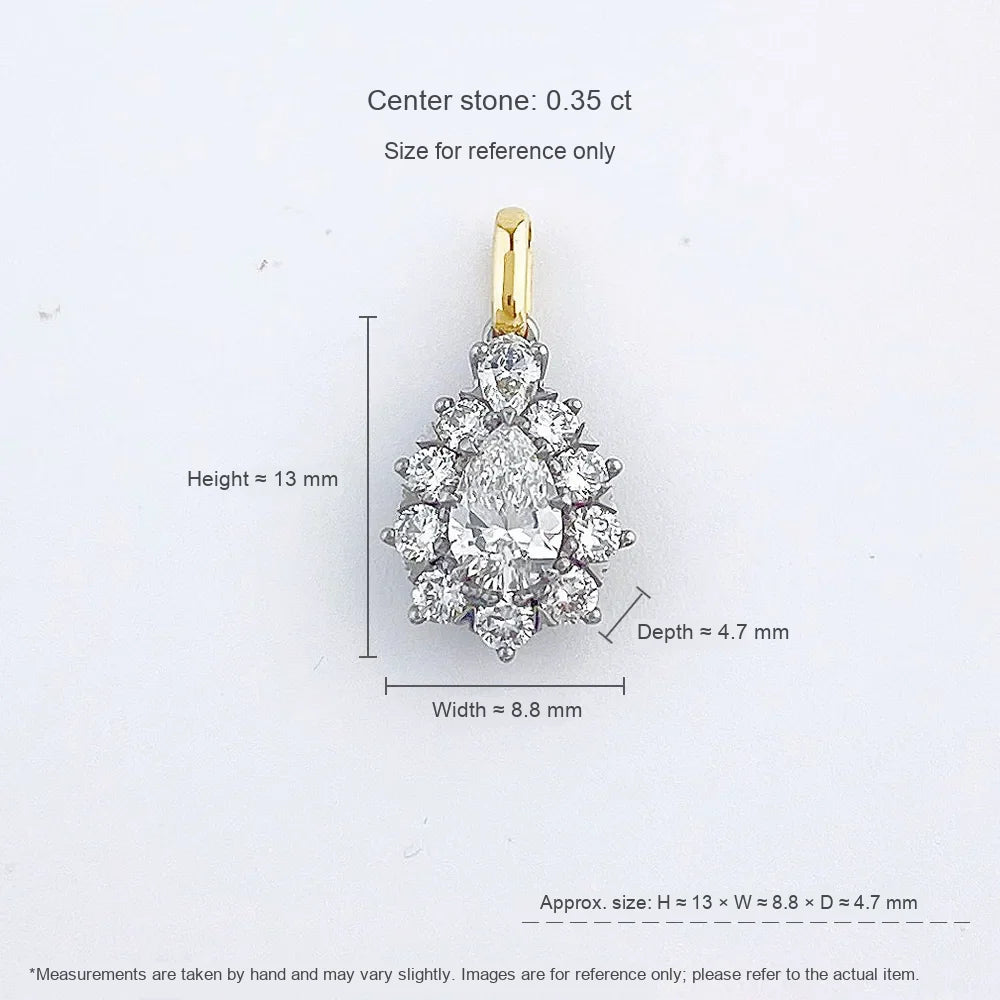 0.36 ct Floral Cluster Mixed-Cut Lab-Grown Diamond Pendant in 18K Two-Tone Gold