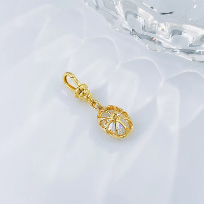 1 ct Four-Prong Oval-Cut Lab-Grown Diamond Pendant in 18K Yellow Gold