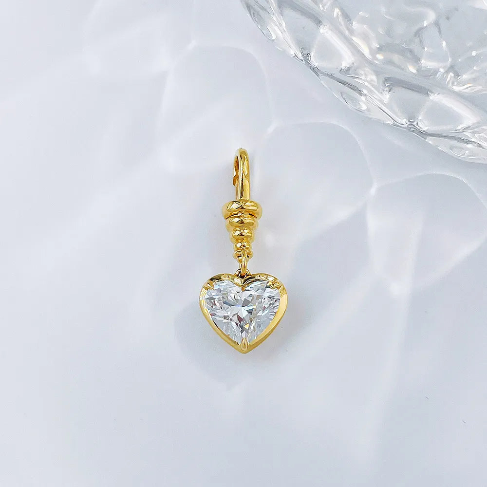 1.04 ct Three-Prong Heart-Cut Lab-Grown Diamond Pendant in 18K Yellow Gold