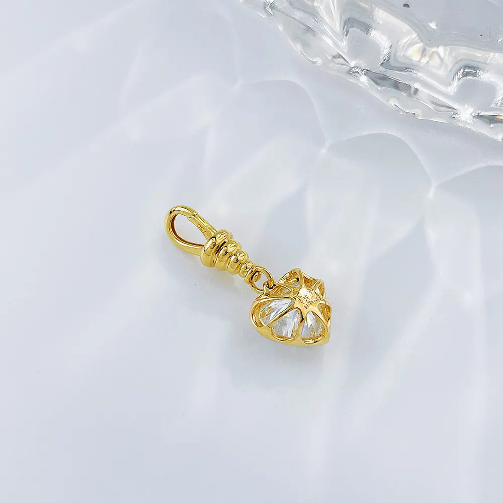 1.04 ct Three-Prong Heart-Cut Lab-Grown Diamond Pendant in 18K Yellow Gold