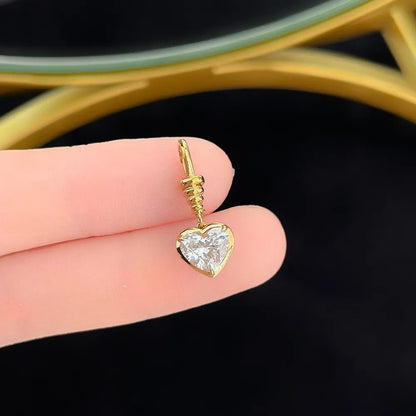 1.04 ct Three-Prong Heart-Cut Lab-Grown Diamond Pendant in 18K Yellow Gold