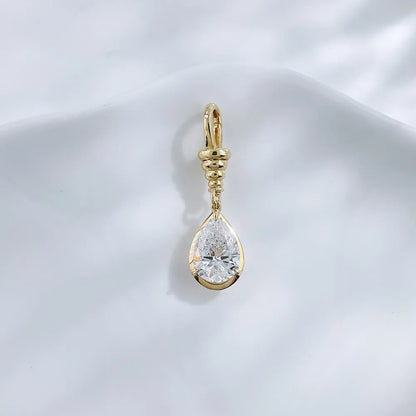 1.02 ct Minimalist Three-Prong Pear-Cut Lab-Grown Diamond Pendant in 18K Yellow Gold