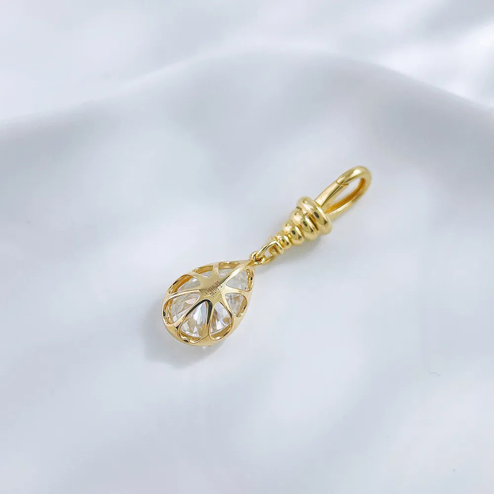 1.02 ct Minimalist Three-Prong Pear-Cut Lab-Grown Diamond Pendant in 18K Yellow Gold