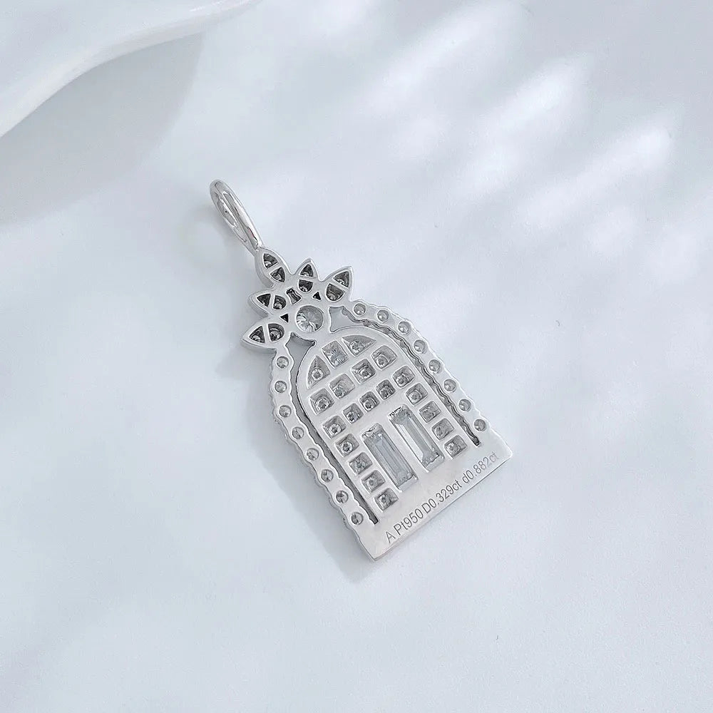 1.21 ctw Emerald-Cut Lab-Grown Diamond Pendant in PT950 Platinum
