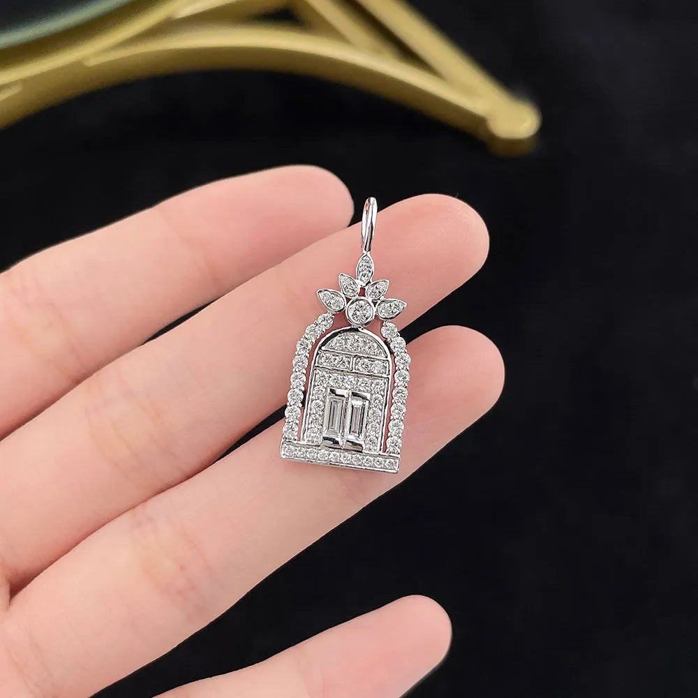1.21 ctw Emerald-Cut Lab-Grown Diamond Pendant in PT950 Platinum