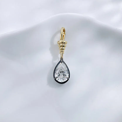1.03 ct Minimalist Three-Prong Pear-Cut Lab-Grown Diamond Pendant in 18K Yellow Gold