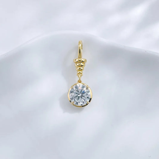1.07 ct Celestial Four-Prong Round-Cut Lab-Grown Diamond Pendant in 18K Yellow Gold