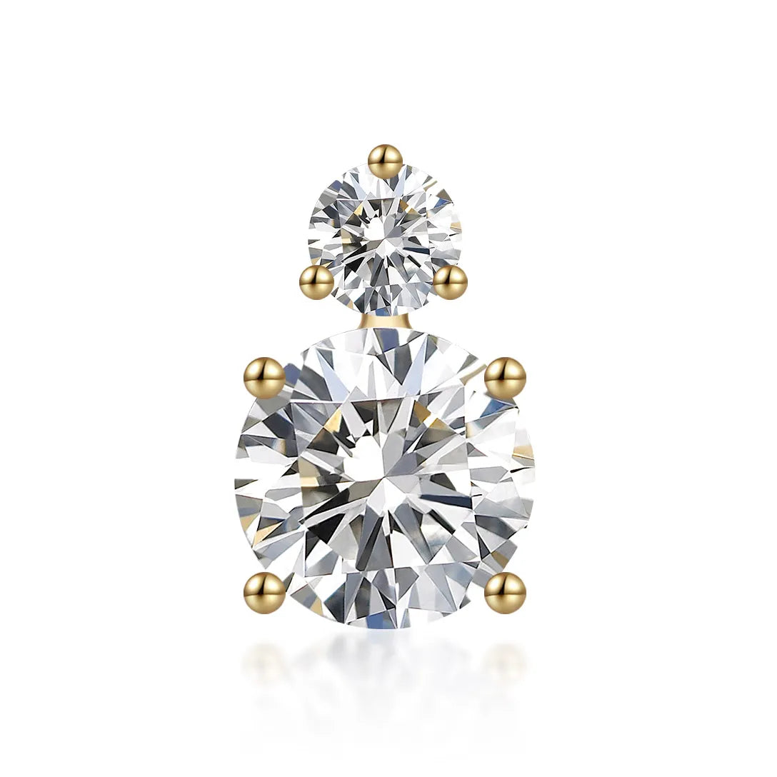 1.01 ct Four-Prong Round-Cut Lab-Grown Diamond Pendant in 18K Yellow Gold