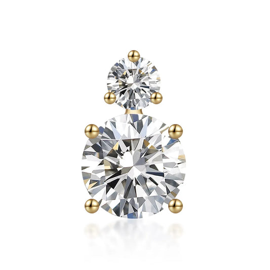 1.01 ct Four-Prong Round-Cut Lab-Grown Diamond Pendant in 18K Yellow Gold