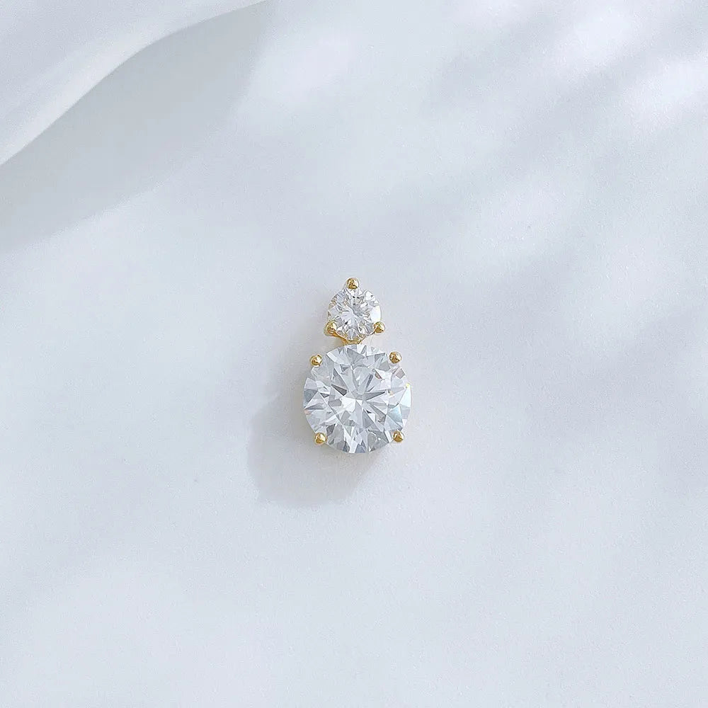 1.01 ct Four-Prong Round-Cut Lab-Grown Diamond Pendant in 18K Yellow Gold