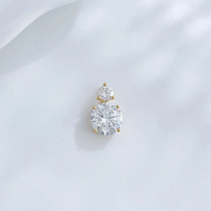 1.01 ct Four-Prong Round-Cut Lab-Grown Diamond Pendant in 18K Yellow Gold