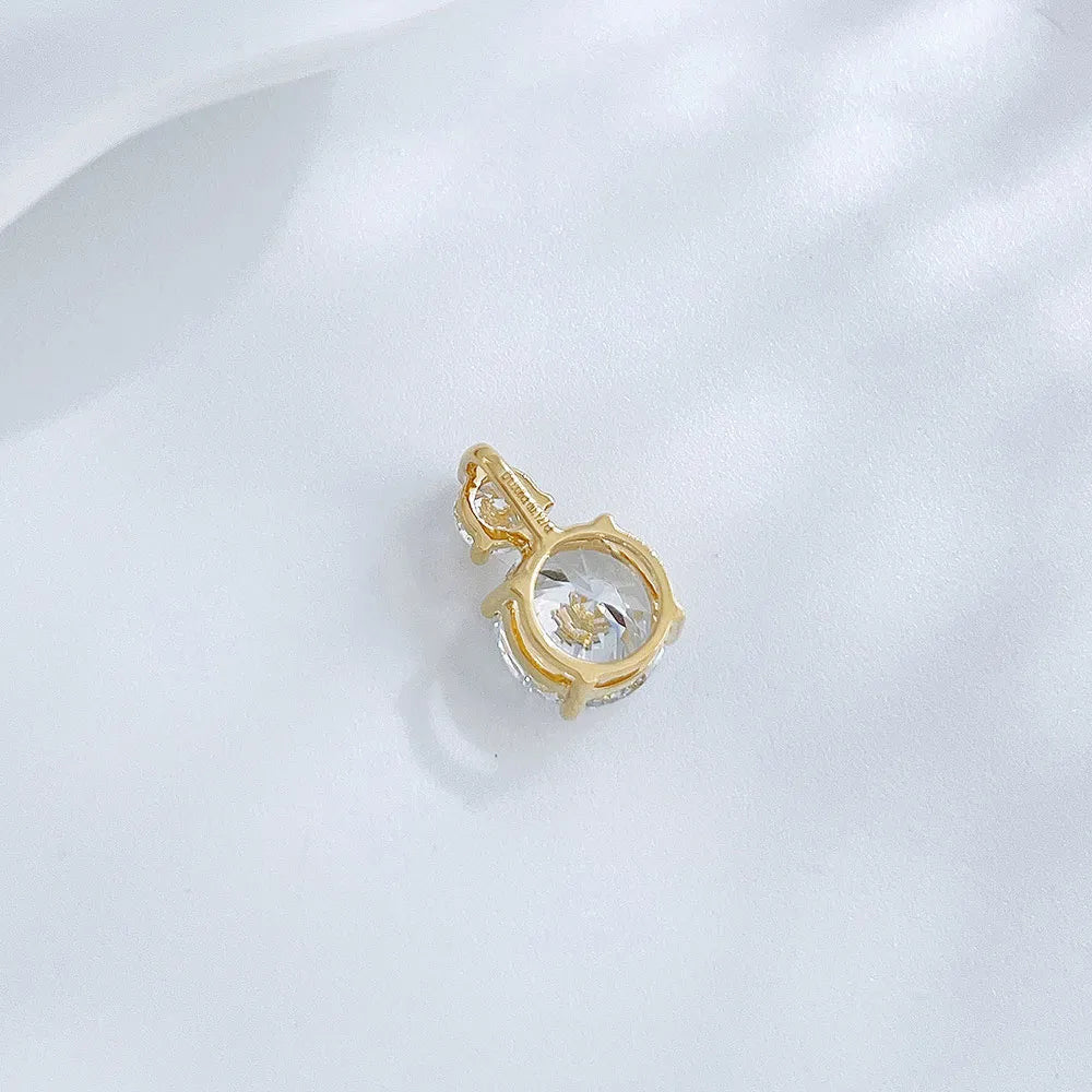 1.01 ct Four-Prong Round-Cut Lab-Grown Diamond Pendant in 18K Yellow Gold