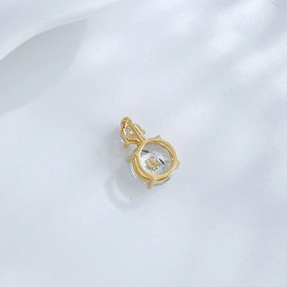 1.01 ct Four-Prong Round-Cut Lab-Grown Diamond Pendant in 18K Yellow Gold