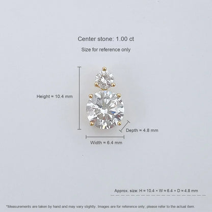 1.01 ct Four-Prong Round-Cut Lab-Grown Diamond Pendant in 18K Yellow Gold