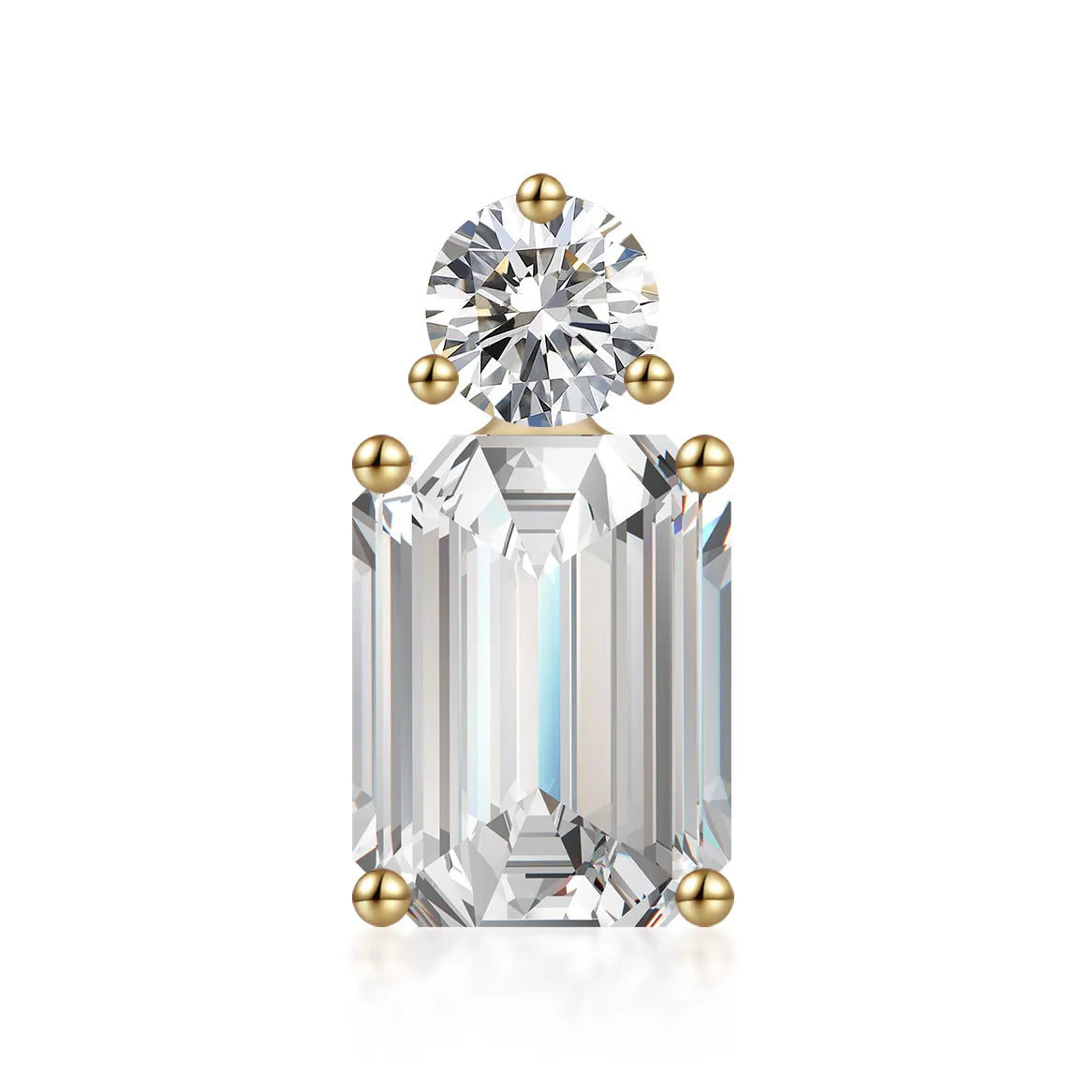 1.12 ct Celestial Four-Prong Emerald-Cut Lab-Grown Diamond Pendant in 18K Yellow Gold